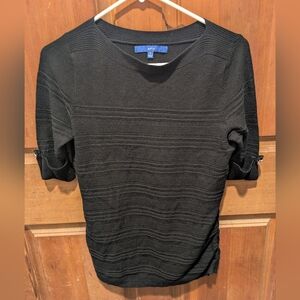 Apt. 9 Knitted Cuffed Sheer Warm Rayon Long Thick Black Stretch Sweater Blouse S